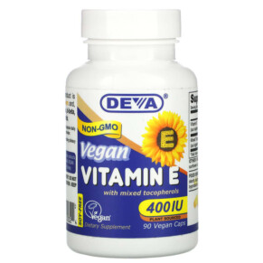 Thực phẩm chức năng Deva Vegan Vitamin E with Mixed Tocopherols Soy-Free 400 IU 90 Vegan Caps 895634000324