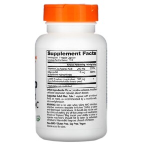 Thành phần vi chất của Doctor's Best 5-HTP Enhanced with Vitamins B6 & C 120 Veggie Caps 753950001206