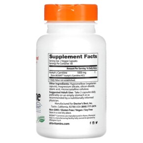Thành phần vi chất của Doctor's Best Acetyl-L-Carnitine with Biosint Carnitines 500 mg 120 Veggie Caps 753950001527