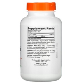 Thành phần vi chất của Doctor's Best Alpha-Lipoic Acid 600 600 mg 180 Veggie Caps 753950002494