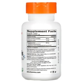 Thành phần vi chất của Doctor's Best Andrographis Ap-Bio 120 Tablets 753950005679