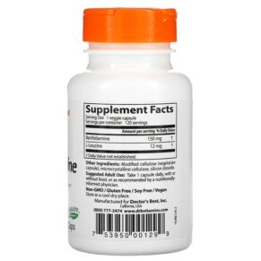 Doctor's Best Benfotiamine 150 with BenfoPure 150 mg 120 Veggie Caps 3 Thành phần vi chất của Doctor's Best Benfotiamine 150 with BenfoPure 150 mg 120 Veggie Caps 753950001299