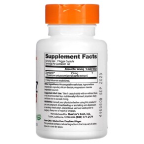 Thành phần vi chất của Doctor's Best Calm-Z with Zembrin 25 mg 60 Veggie Caps 753950004566