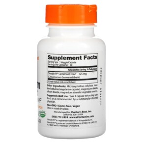 Doctor's Best Cinnamon Extract with Cinnulin PF 125 mg 60 Veggie Caps 3 Thành phần vi chất của Doctor's Best Cinnamon Extract with Cinnulin PF 125 mg 60 Veggie Caps 753950001305