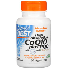 Thực phẩm chức năng Doctor's Best CoQ10 100 mg PQQ 20 mg 60 Veggie Caps 753950004283