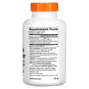 Thành phần vi chất của Doctor's Best Curcumin Phytosome with Meriva 500 mg 180 Veggie Caps 753950002302