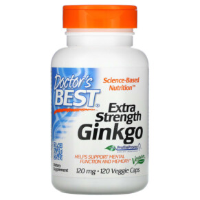 Thực phẩm chức năng Doctor's Best Extra Strength Ginkgo 120 mg 120 Veggie Caps 753950000919