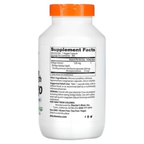 Thành phần vi chất của Doctor's Best Extra Strength Ginkgo 120 mg 360 Veggie Caps 753950002739
