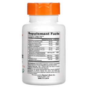 Thành phần vi chất của Doctor's Best Fully Active B Complex with Quatrefolic 60 Veggie Caps 753950005013