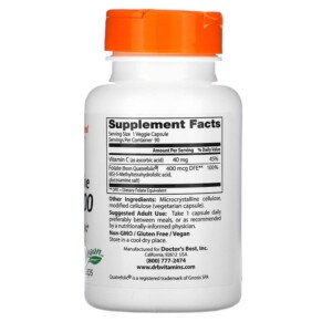 Thành phần vi chất của Doctor's Best Fully Active Folate 400 with Quatrefolic 400 mcg 90 Veggie Caps 753950002623