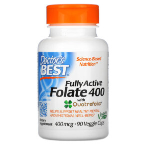 Thực phẩm chức năng Doctor's Best Fully Active Folate 400 with Quatrefolic 400 mcg 90 Veggie Caps 753950002623