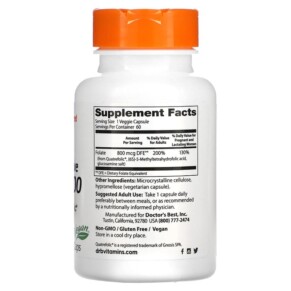 Thành phần vi chất của Doctor's Best Fully Active Folate 800 with Quatrefolic 800 mcg 60 Veggie Caps 753950004580