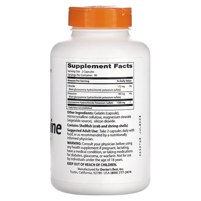 Doctor's Best Glucosamine 750 mg 180 Capsules 2 Thành phần vi chất của Doctor's Best Glucosamine 750 mg 180 Capsules 753950000865