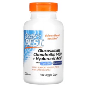Thực phẩm chức năng Doctor's Best Glucosamine Chondroitin MSM + Hyaluronic Acid 150 Veggie Caps 753950002715