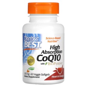 Thực phẩm chức năng Doctor's Best High Absorption CoQ10 with BioPerine 200 mg 60 Veggie Softgels 753950004122