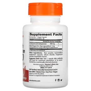 Thành phần vi chất của Doctor's Best High Absorption CoQ10 with BioPerine 400 mg 60 Veggie Caps 753950001572