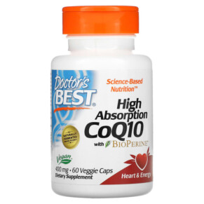 Thực phẩm chức năng Doctor's Best High Absorption CoQ10 with BioPerine 400 mg 60 Veggie Caps 753950001572