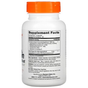 Doctor's Best High Absorption Curcumin 500 mg 120 Capsules 3 Thành phần vi chất của Doctor's Best High Absorption Curcumin 500 mg 120 Capsules 753950001077