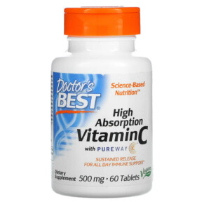 Thực phẩm chức năng Doctor's Best High Absorption Vitamin C with PureWay-C 500 mg 60 Tablets 753950001916