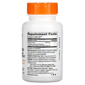 Thành phần vi chất của Doctor's Best High Potency Ginger Root Extract 250 mg 60 Veggie Caps 753950005693