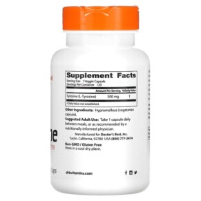 Thành phần vi chất của Doctor's Best L-Tyrosine 500 mg 120 Veggie Caps 753950003163