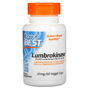 Thực phẩm chức năng Doctor's Best Lumbrokinase 20 mg 60 Veggie Caps 753950001817
