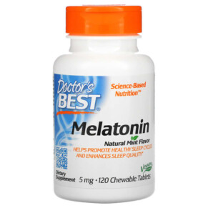 Thực phẩm chức năng Doctor's Best Melatonin Natural Mint 5 mg 120 Chewable Tablets 753950004078