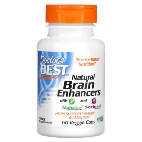 Thực phẩm chức năng Doctor's Best Natural Brain Enhancers with AlphaSize and SerinAid 60 Veggie Caps 753950002142