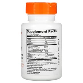 Thành phần vi chất của Doctor's Best Natural Vision Enhancers with FloraGlo Lutein 60 Softgels 753950003118