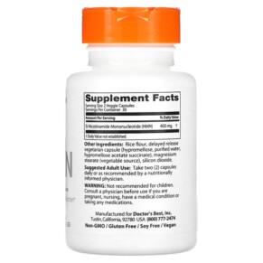 Thành phần vi chất của Doctor's Best NMN 200 mg 60 Delayed Release Capsules 753950005976