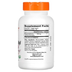 Thành phần vi chất của Doctor's Best Phosphatidyl Serine with SerinAid 100 mg 120 Veggie Caps 753950002203