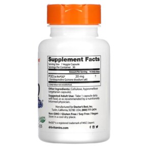 Thành phần vi chất của Doctor's Best PQQ with BioPQQ 20 mg 30 Veggie Caps 753950002951