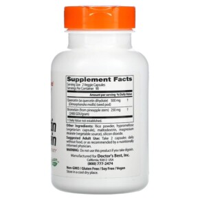 Thành phần vi chất của Doctor's Best Quercetin Bromelain 180 Veggie Caps 753950000292