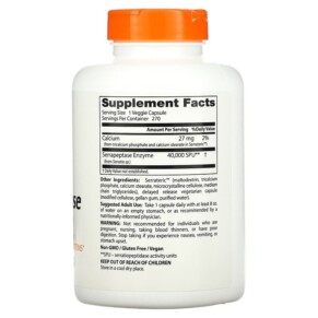 Thành phần vi chất của Doctor's Best Serrapeptase 270 Veggie Caps 753950001909