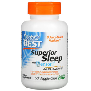 Thực phẩm chức năng Doctor's Best Superior Sleep with Sensoril AlphaWave 60 Veggie Caps 753950005204