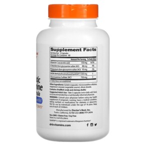 Thành phần vi chất của Doctor's Best Synergistic Glucosamine MSM Formula with OptiMSM 180 Capsules 753950000704