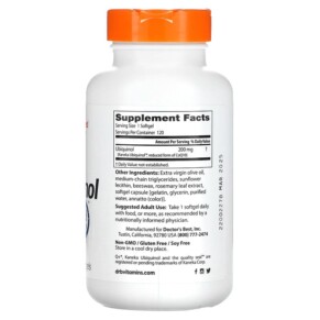 Thành phần vi chất của Doctor's Best Ubiquinol with Kaneka 200 mg 120 Softgels 753950002753