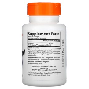 Thành phần vi chất của Doctor's Best Ubiquinol with Kaneka 50 mg 90 Softgels 753950001787