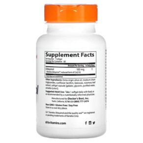 Thành phần vi chất của Doctor's Best Ubiquinol with Kaneka Q+ 100 mg 60 Softgels 753950002050