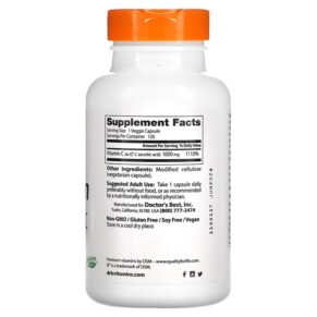 Thành phần vi chất của Doctor's Best Vitamin C with Q-C 1.000 mg 120 Veggie Caps 753950002579