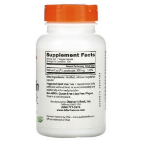 Thành phần vi chất của Doctor's Best Vitamin C with Q-C 500 mg 120 Veggie Caps 753950002562
