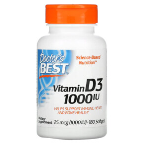 Thực phẩm chức năng Doctor's Best Vitamin D3 25 mcg (1.000 IU) 180 Softgels 753950002098