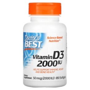 Thực phẩm chức năng Doctor's Best Vitamin D3 50 mcg (2.000 IU) 180 Softgels 753950002104