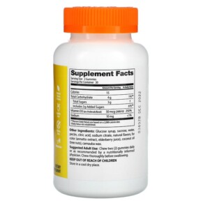 Thành phần vi chất của Doctor's Best Vitamin D3 Gummies Tropical Tango 25 mcg (1.000 IU) 60 Gummies 753950005433