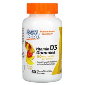Thực phẩm chức năng Doctor's Best Vitamin D3 Gummies Tropical Tango 25 mcg (1.000 IU) 60 Gummies 753950005433
