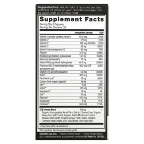 Thành phần vi chất của Dr. Axe / Ancient Nutrition Ancient Multi Immune 90 Capsules 816401023285
