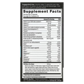 Thành phần vi chất của Dr. Axe / Ancient Nutrition Ancient Multi Men's 40+ 90 Capsules 816401023322