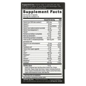 Thành phần vi chất của Dr. Axe / Ancient Nutrition Ancient Multi Men's 90 Capsules 816401023230