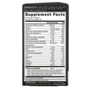 Thành phần vi chất của Dr. Axe / Ancient Nutrition Ancient Multi Men's One Daily 30 Capsules 816401023254