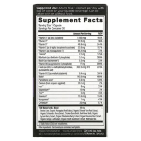 Thành phần vi chất của Dr. Axe / Ancient Nutrition Ancient Multi Women's 40+ Once Daily 30 Capsules 816401023711